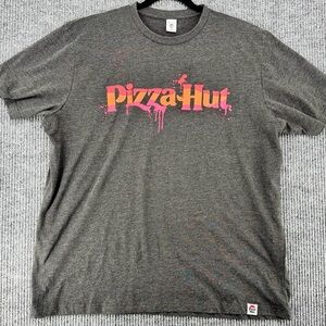 NWOT Pizza Hut Gray Drip Logo Graphic T Shirt 2X Mens Unworn
